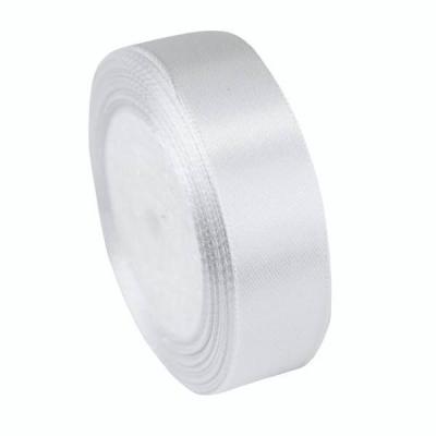 Лента атласная сатин 1.2 см*25 Y Белый 12/01