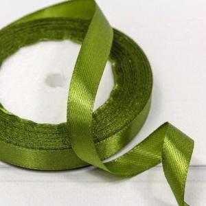 Лента атласная сатин 1.2 см*25 Y Болотный 12/178