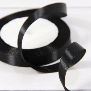Лента атласная сатин 1.2 см*25 Y Черный 562-12/39