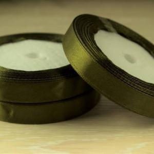 Лента атласная сатин 1.2 см*25 Y Оливка C130/73