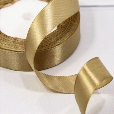 Лента атласная сатин 2 см*25 Y Золотисто-бежевый 562-20/105