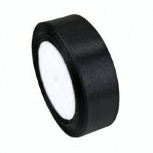 Лента атласная сатин 2.5 см*25 Y Черный 25/39