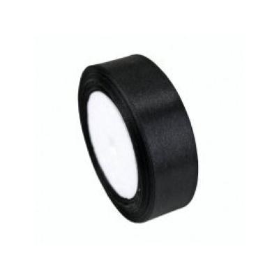 Лента атласная сатин 2.5 см*25 Y Черный 25/39