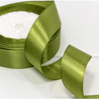 Лента атласная сатин 2.5 см*25 Y Оливковый 562-25/178