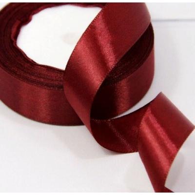 Лента атласная сатин 2.5 см*25 Y Темный красно-коричневый 25/124