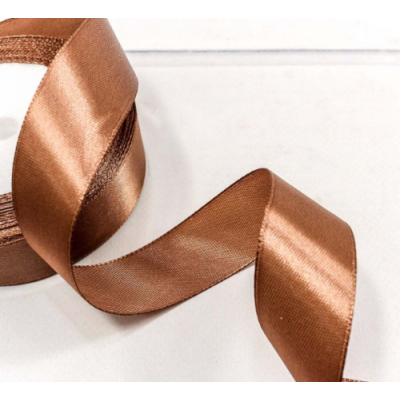 Лента атласная сатин 2.5см*25Y Шоколад 25/106