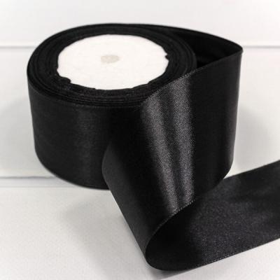 Лента атласная сатин 5 см*25 Y Черный 562-50/39