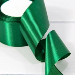 Лента атласная сатин 5 см*25 Y Темно-зеленый 50/56