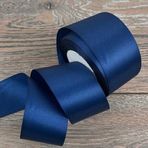 Лента атласная сатин 5 см*25 Y Темный синий 50/38