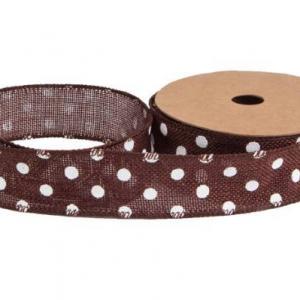 Лента джут с проволокой 40 мм*10 Y Горох 62076