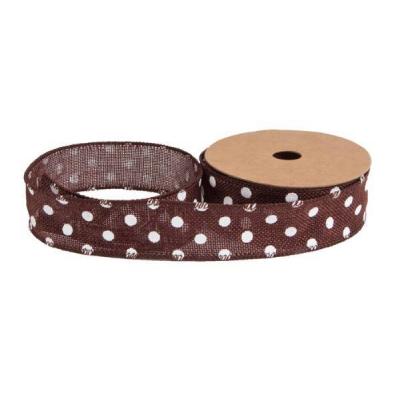 Лента джут с проволокой 40 мм*10 Y Горох 62076