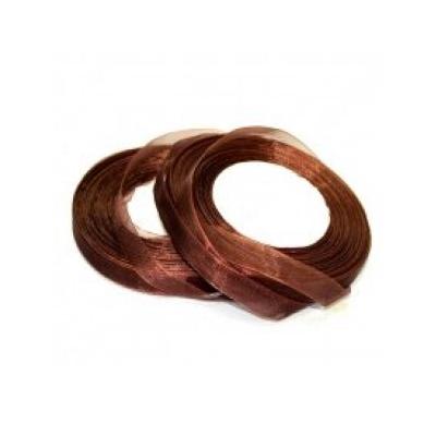 Лента органза 12 мм*50 Y Шоколадная 10 шт/уп 53523ш