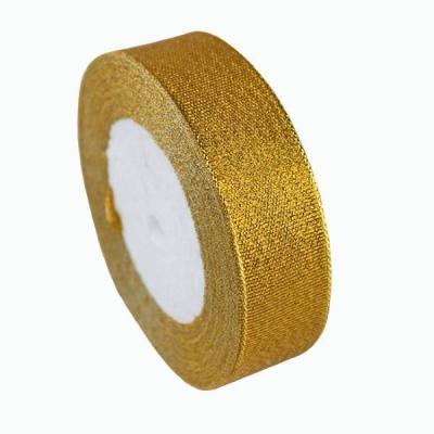 Лента парча с блеском 1.3 см*25 Y Золотая 53145