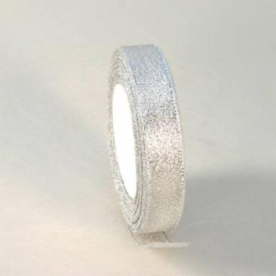 Лента парча с блеском 1.9 см*25 Y Серебряный 53905
