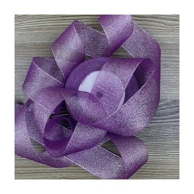 Лента парча с блеском 3.8 см*25 Y Фиолетовая 5 шт/уп