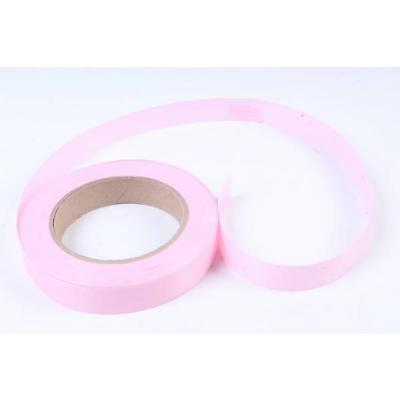 Лента полипропиленовая простая 2 см*50 ярд Однотонная тиснение дерево розовый 567687