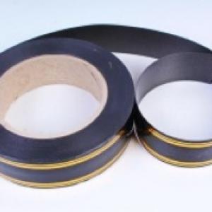 Лента полипропиленовая с золотой полосой 3 см*50 ярд Черный 5600686