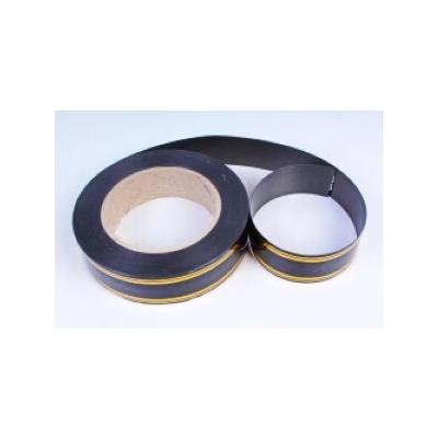 Лента полипропиленовая с золотой полосой 3 см*50 ярд Черный 5600686