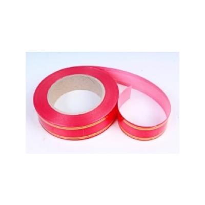 Лента полипропиленовая с золотой полосой 3 см*50 ярд Классика красный 5600682