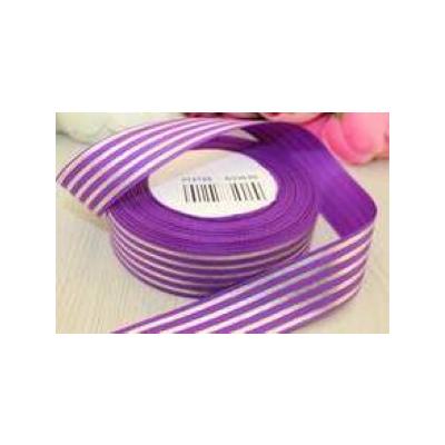 Лента репсовая 25 мм*25 Y Полоса серебряная фиолетовая D330/60