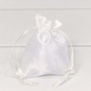 Мешочек подарочный атласный 10*12 см Белый 447079