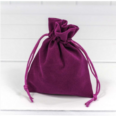 Мешочек подарочный бархатный 10*12 см Бордово-фиолетовый 4407912