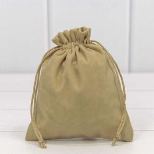 Мешочек подарочный бархатный 12*15 см Кофе с молоком 441278