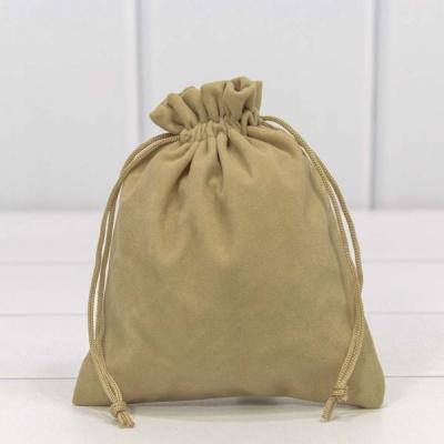 Мешочек подарочный бархатный 12*15 см Кофе с молоком 441278