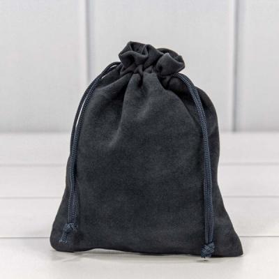 Мешочек подарочный бархатный 12*15 см Синевато-черный 441273