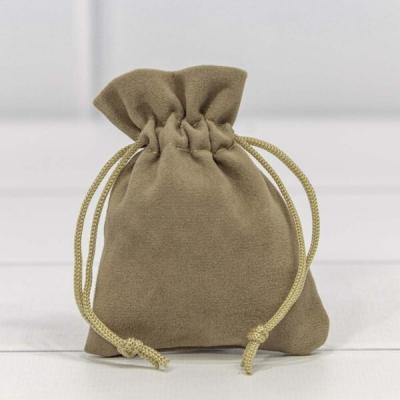 Мешочек подарочный бархатный 7*9 см Бежево-серый 441270