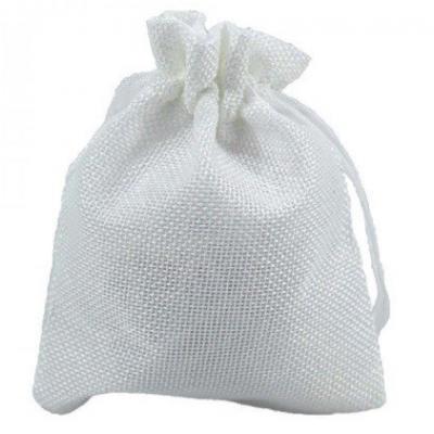 Мешочек подарочный лен искусственный 12*15 см Однотонный белый 446956