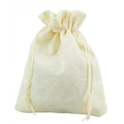 Мешочек подарочный лен искусственный 12*15 см Однотонный бежевый 4469511