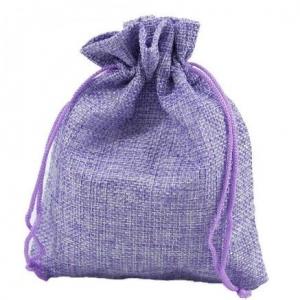 Мешочек подарочный лен искусственный 12*15 см Однотонный сиреневый 44695сир