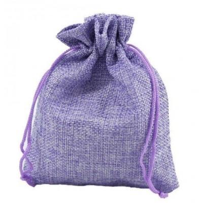 Мешочек подарочный лен искусственный 12*15 см Однотонный сиреневый 44695сир