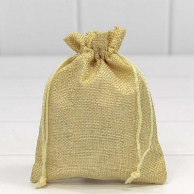 Мешочек подарочный лен искусственный 12*15 см Песочный 4469512