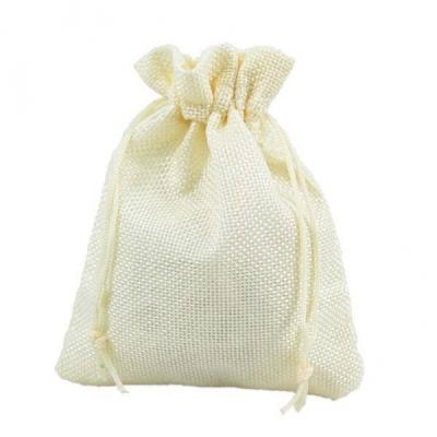 Мешочек подарочный лен искусственный 14*20 см Однотонный бежевый 4449511