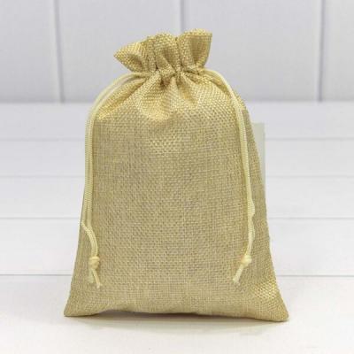 Мешочек подарочный лен искусственный 14*20 см Однотонный песочный 4449516