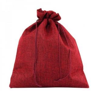 Мешочек подарочный лен искусственный 18*23 см Бордовый 446512