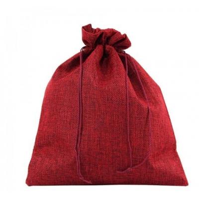 Мешочек подарочный лен искусственный 18*23 см Бордовый 446512