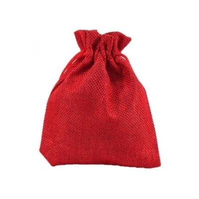 Мешочек подарочный лен искусственный 18*23 см Красный 446511