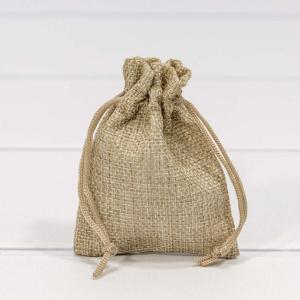 Мешочек подарочный лен искусственный 7*9 см Кофе с молоком 443249