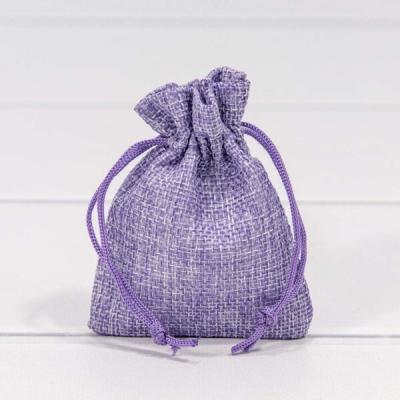 Мешочек подарочный лен искусственный 7*9 см Однотонный сиреневый 443253