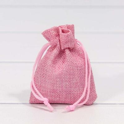 Мешочек подарочный лен искусственный 7*9 см Розовый 443251