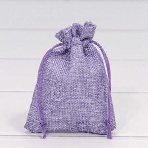 Мешочек подарочный лен искусственный 9*12 см Сиреневый 443257