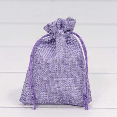 Мешочек подарочный лен искусственный 9*12 см Сиреневый 443257