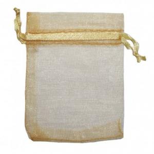 Мешочек подарочный органза 11*16 см Однотонный золото 445741