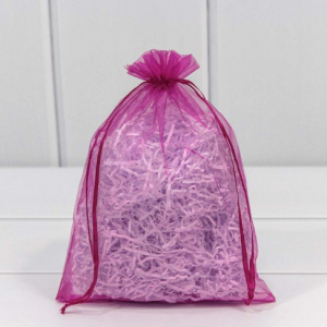 Мешочек подарочный органза 14*20 см Малиновый 447594