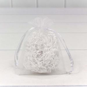 Мешочек подарочный органза 9*12 см Однотонный белый 443260