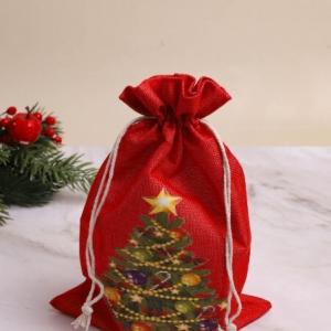 Мешок холщовый 19*23 см Елка красный 621901