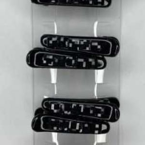 Набор черных зажимов для волос со стразами 3.5 см (В наборе 12 штук) Цена за набор 16986